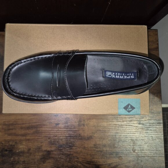 NWB Sperry Top-Sider Black Leather Colton Penny loafer sz 8.5 - Picture 6 of 11